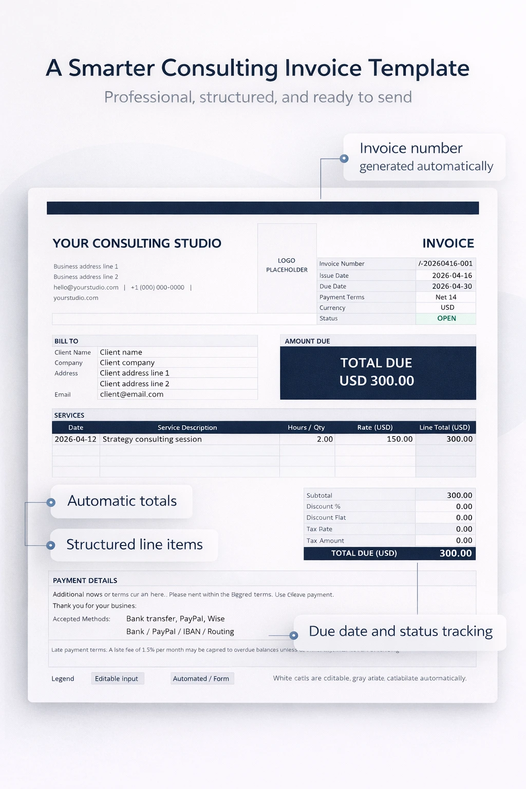 Consulting Invoice Template