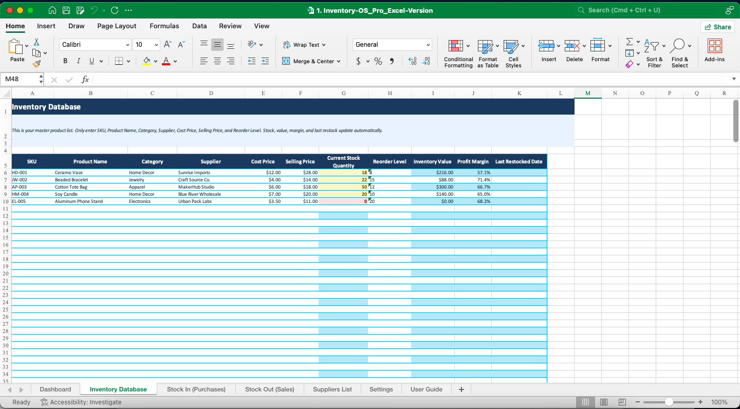 inventory management and tracking system