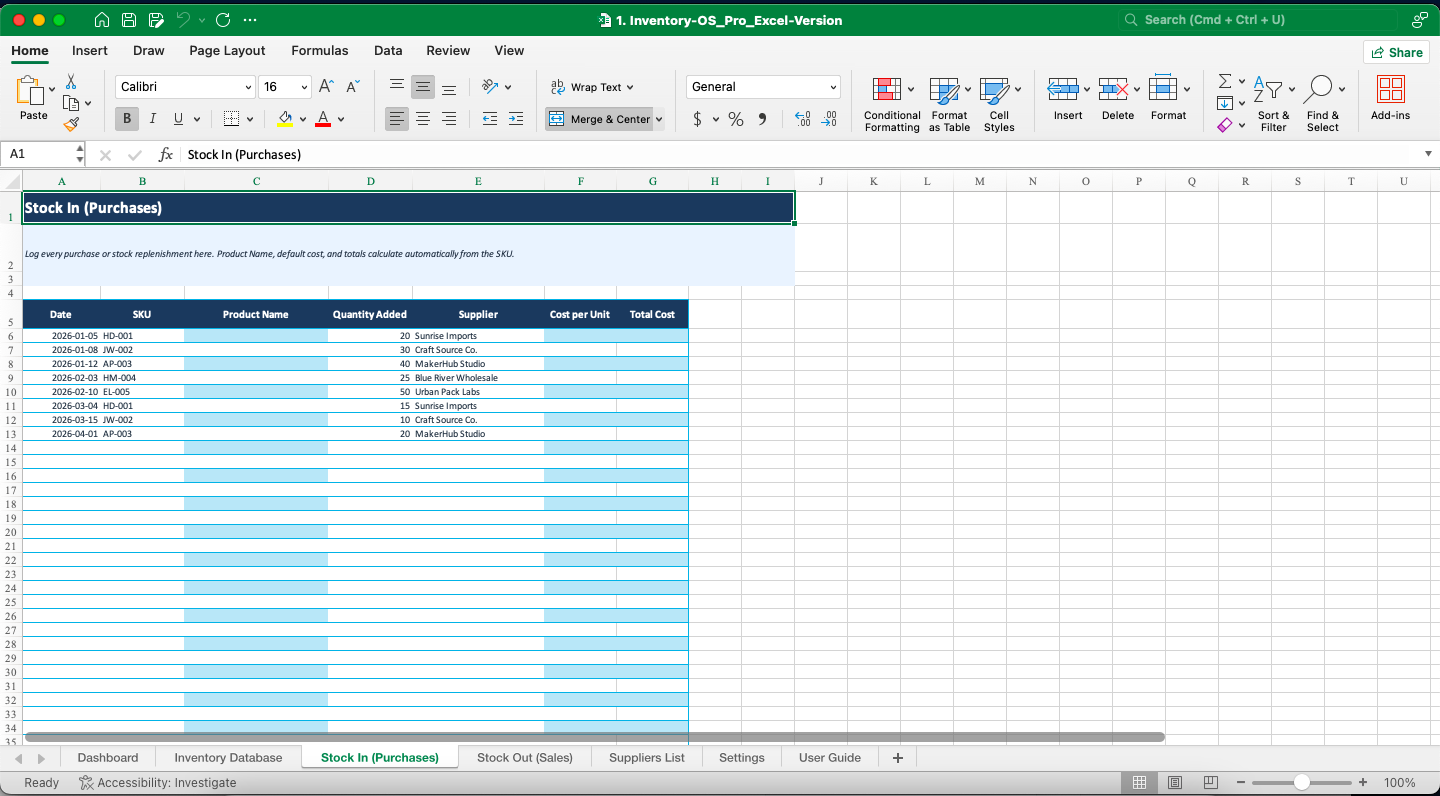 inventory management and tracking system