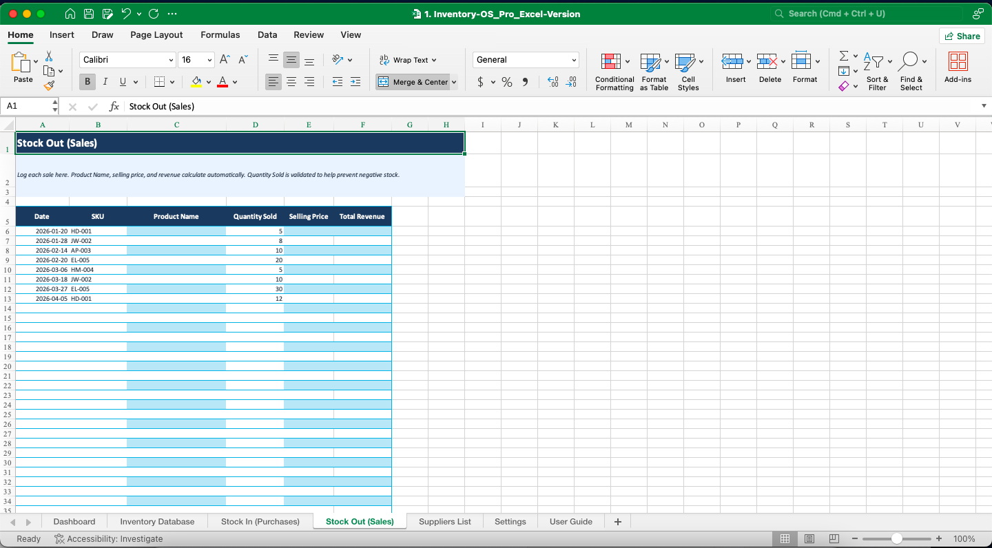 inventory management and tracking system